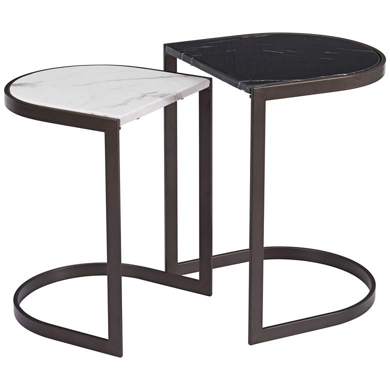 Image 1 Stanton Black and White Nesting End Tables 2-Piece Set