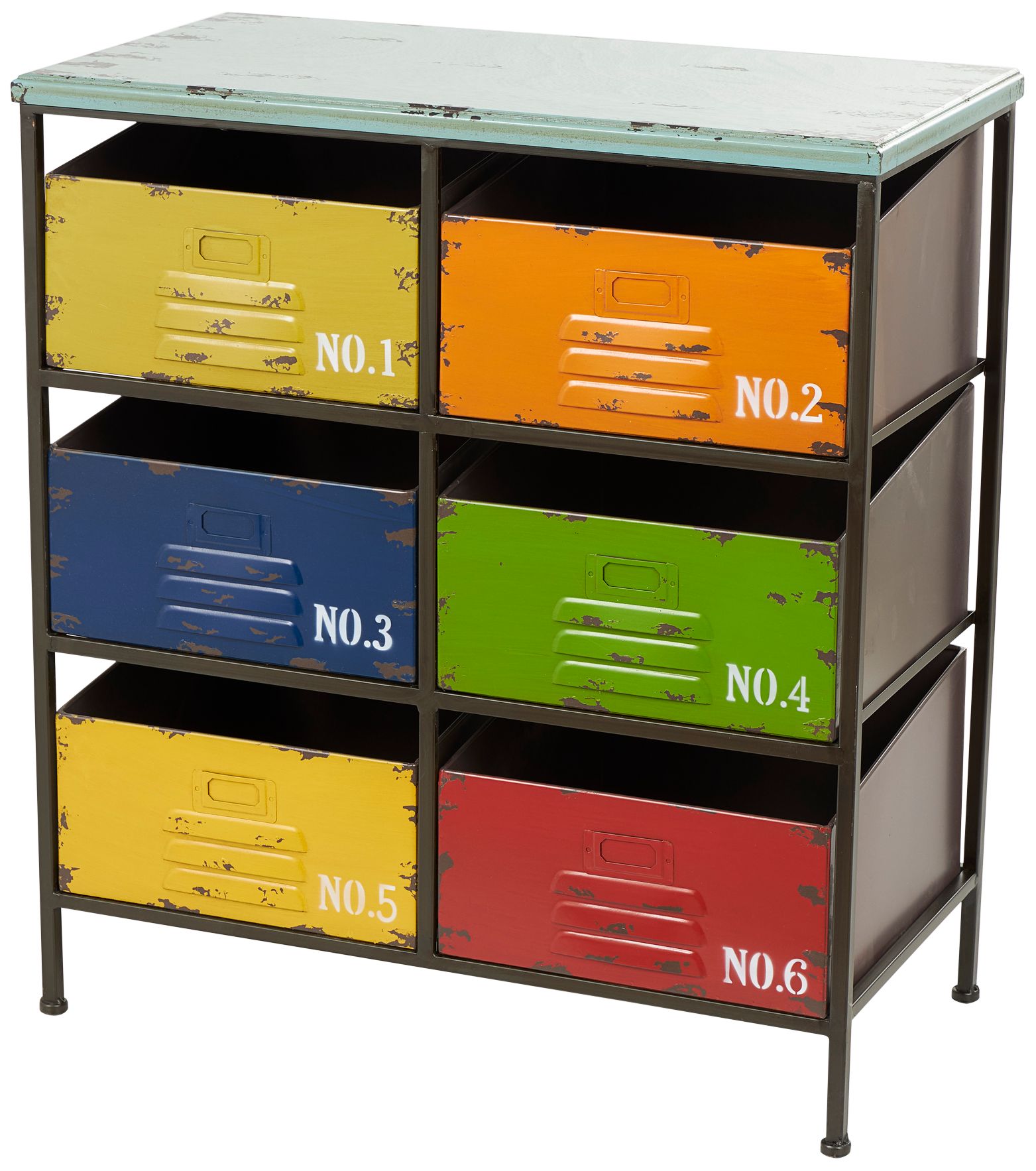 Image 2 Stanwood 23" Wide Multi-Colored Iron 6-Drawer Storage Unit