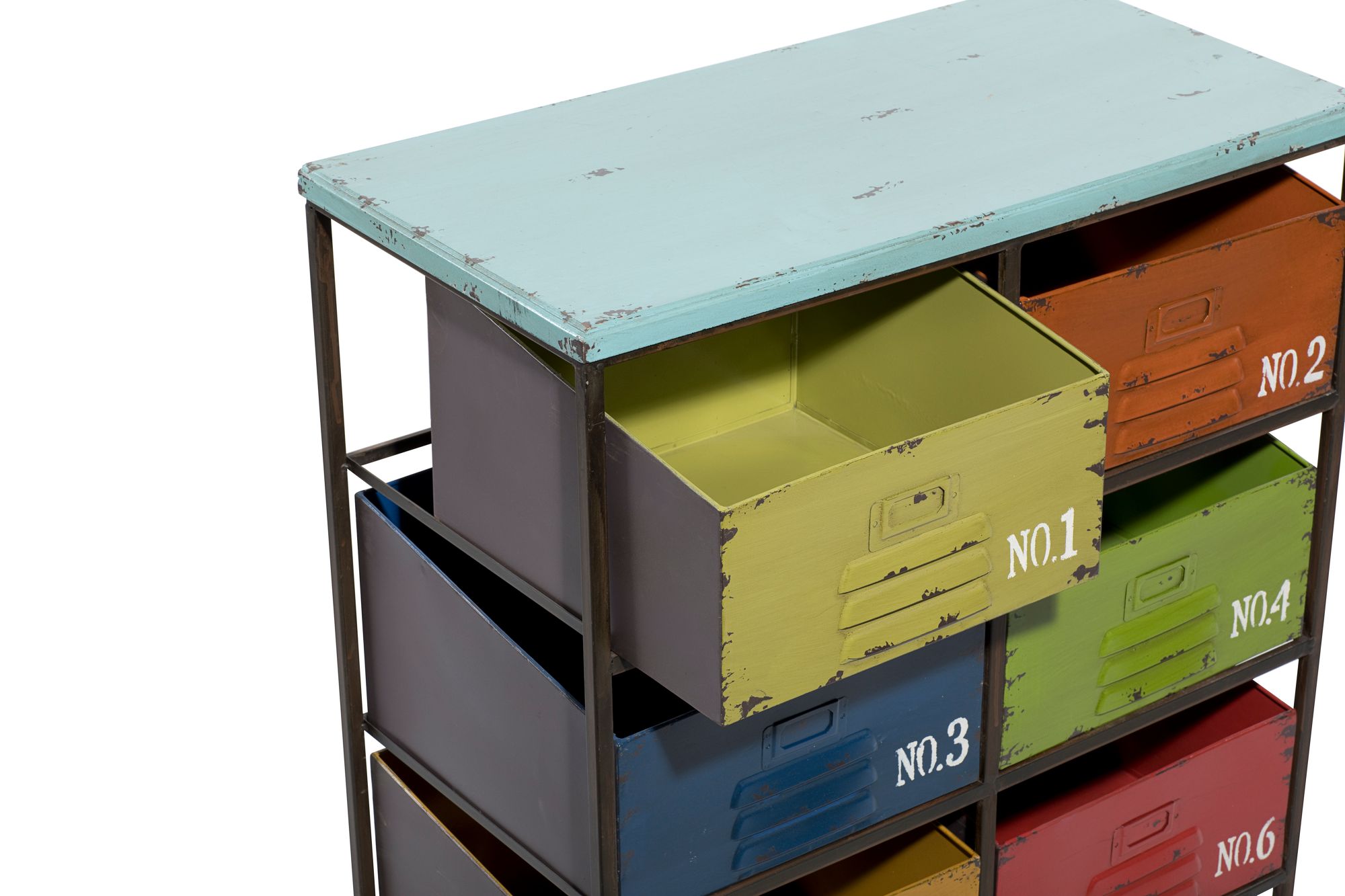 Image 3 Stanwood 23" Wide Multi-Colored Iron 6-Drawer Storage Unit more views