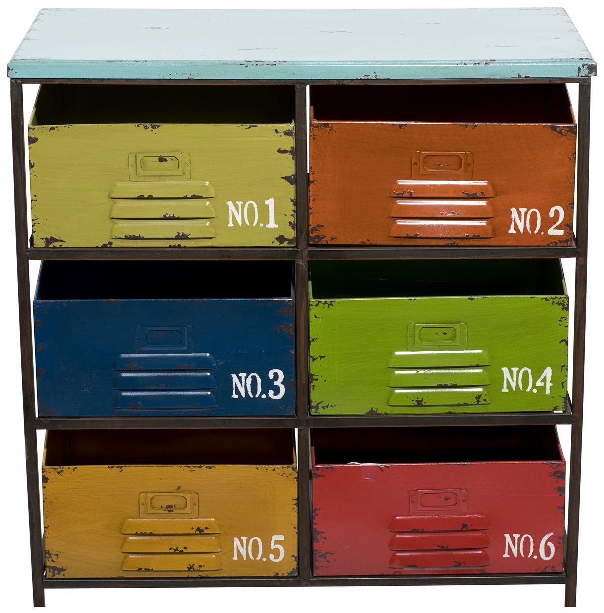 Image 4 Stanwood 23" Wide Multi-Colored Iron 6-Drawer Storage Unit more views