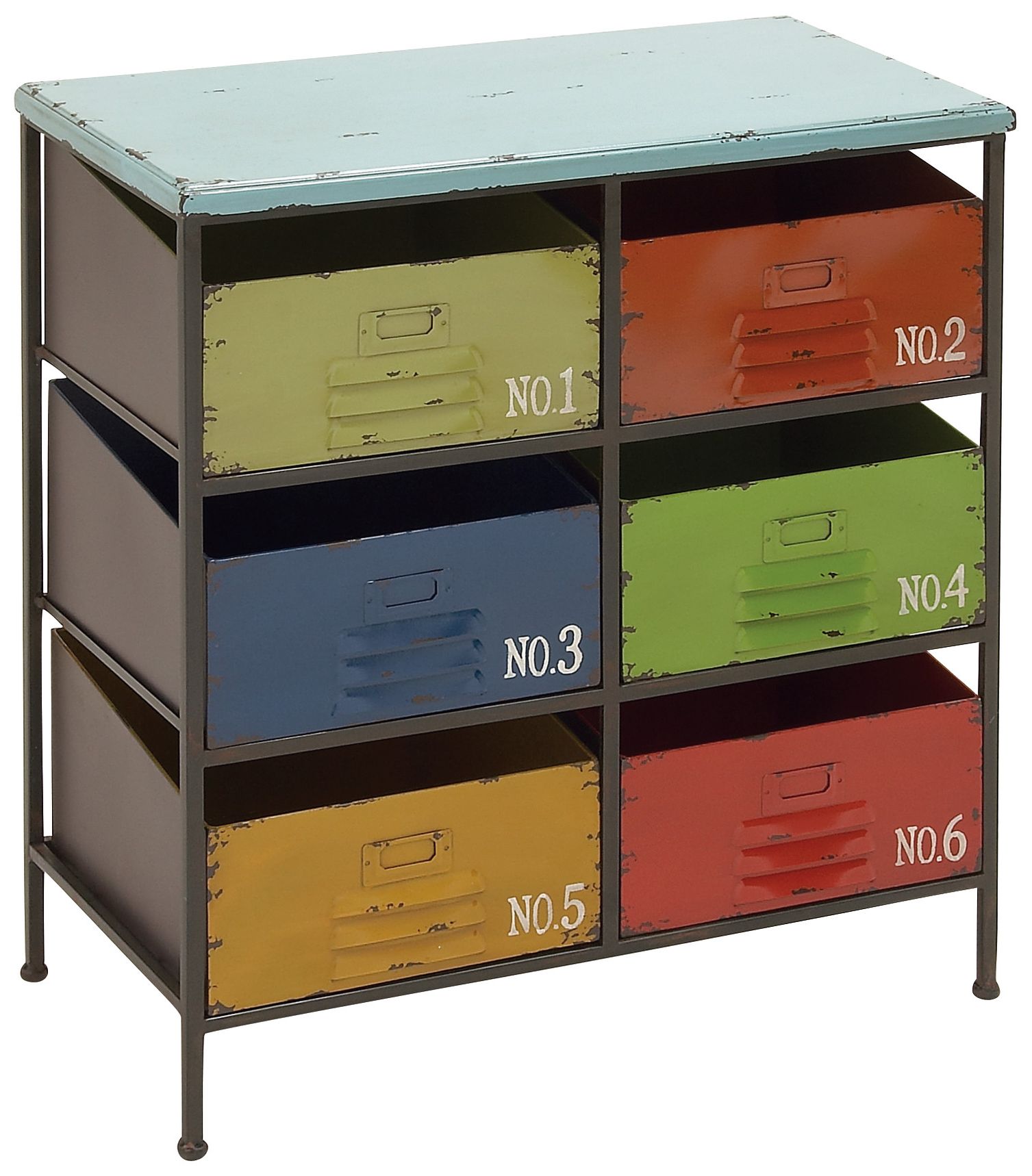 Image 5 Stanwood 23" Wide Multi-Colored Iron 6-Drawer Storage Unit more views
