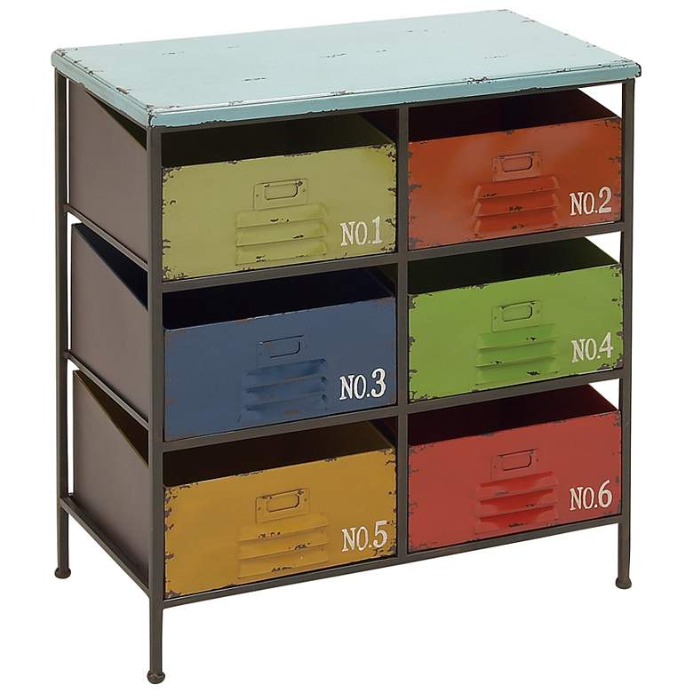 Image 5 Stanwood 23" Wide Multi-Colored Iron 6-Drawer Storage Unit more views