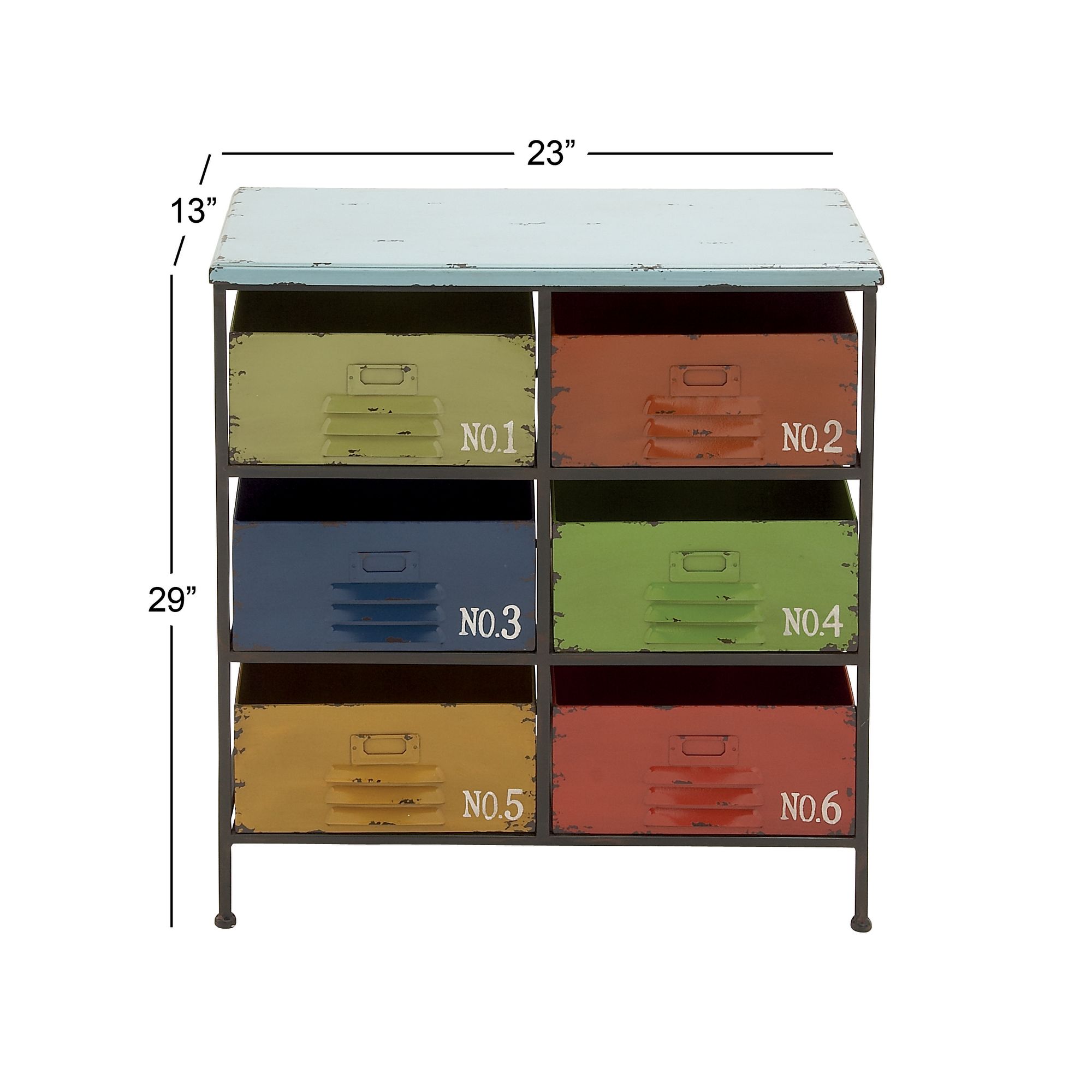 Image 6 Stanwood 23" Wide Multi-Colored Iron 6-Drawer Storage Unit more views