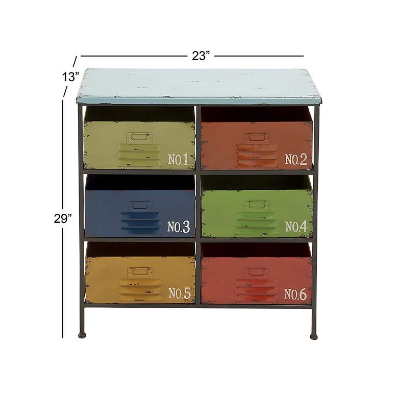 Image 6 Stanwood 23" Wide Multi-Colored Iron 6-Drawer Storage Unit more views