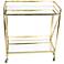 Stanya Gold Metal 2-Shelf Bar Cart with Mirror