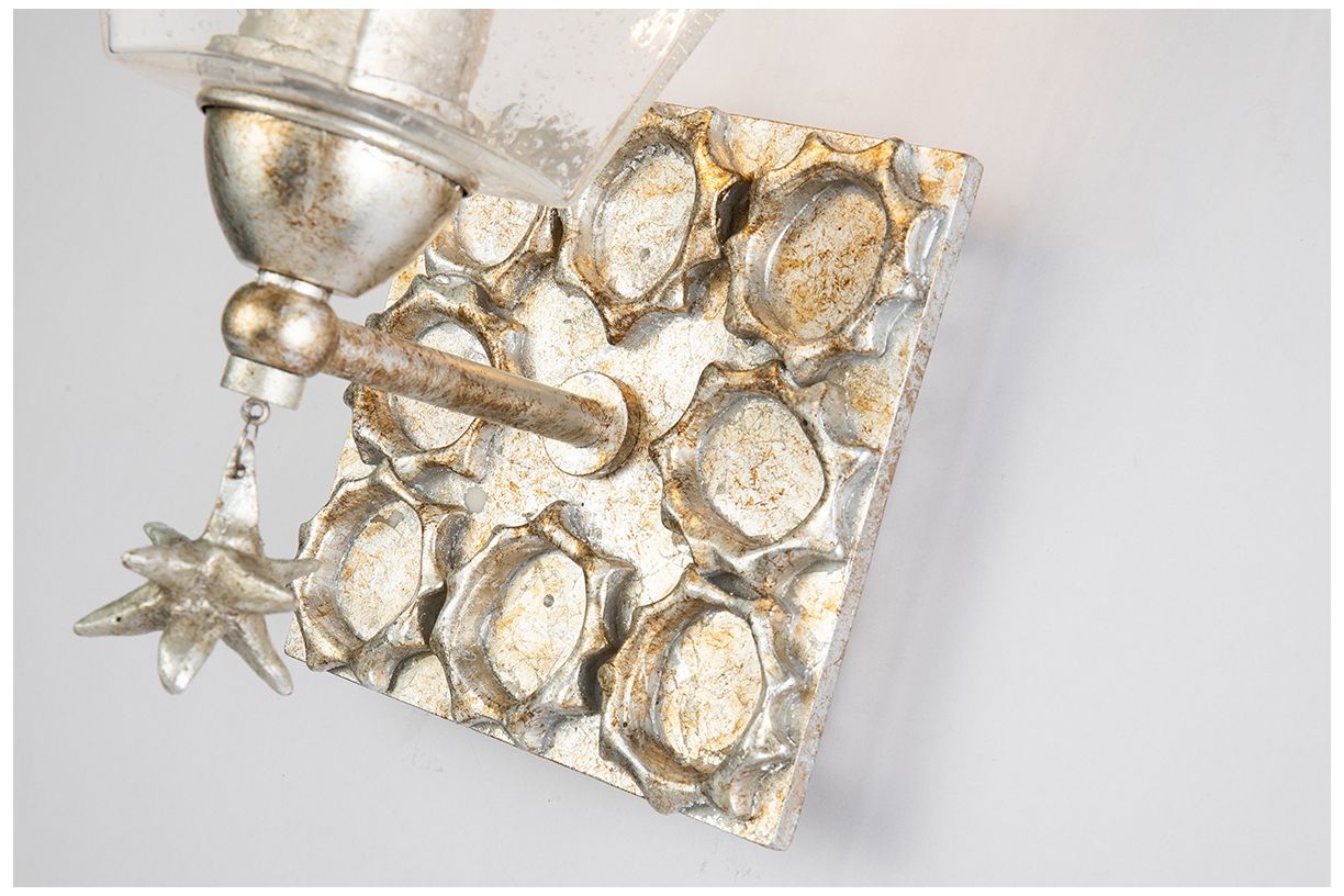 Image 4 Star 9 1/2" High Silver Leaf Wall Sconce more views