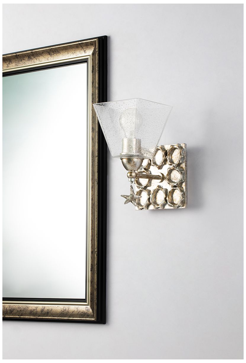 Image 5 Star 9 1/2" High Silver Leaf Wall Sconce more views