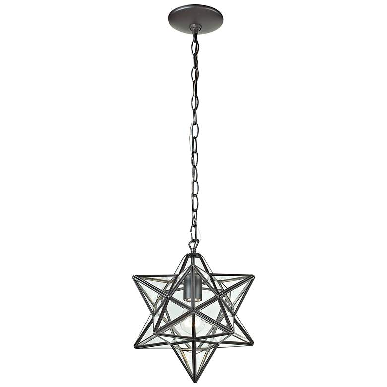 Image 1 Star 9" Wide Oil-Rubbed Bronze Mini Pendant