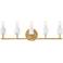 Star Dust 24.25 in. 5-Light Brushed Gold Vanity Light with Natural Marble