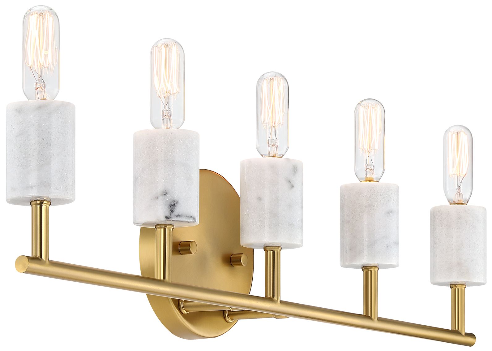 Image 3 Star Dust 24.25 in. 5-Light Brushed Gold Vanity Light with Natural Marble more views