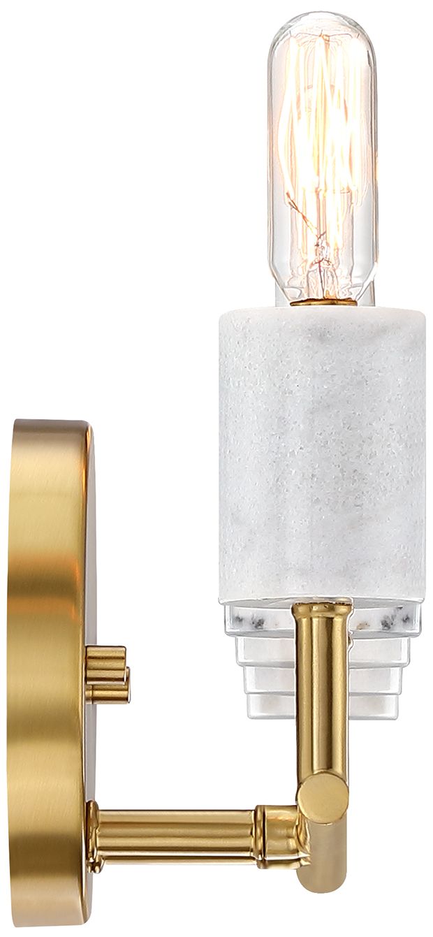 Image 4 Star Dust 24.25 in. 5-Light Brushed Gold Vanity Light with Natural Marble more views