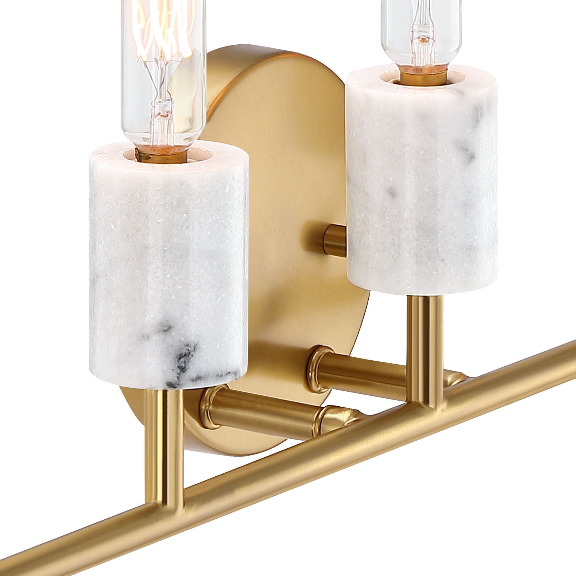 Image 5 Star Dust 24.25 in. 5-Light Brushed Gold Vanity Light with Natural Marble more views