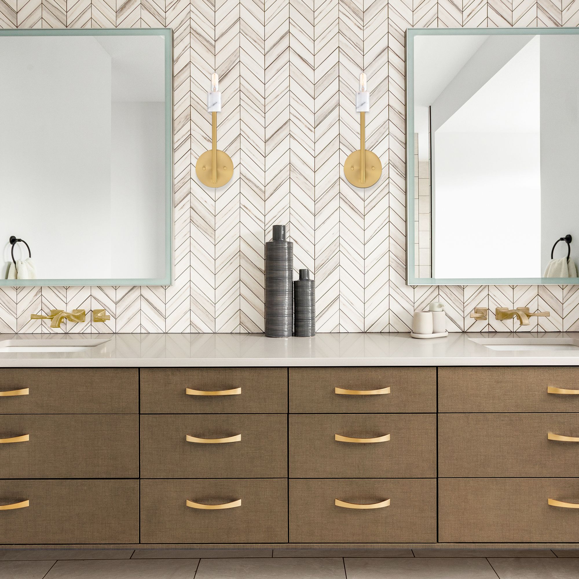 Star Dust 5.25 in. 1-Light Brushed Gold Wall Sconce Light