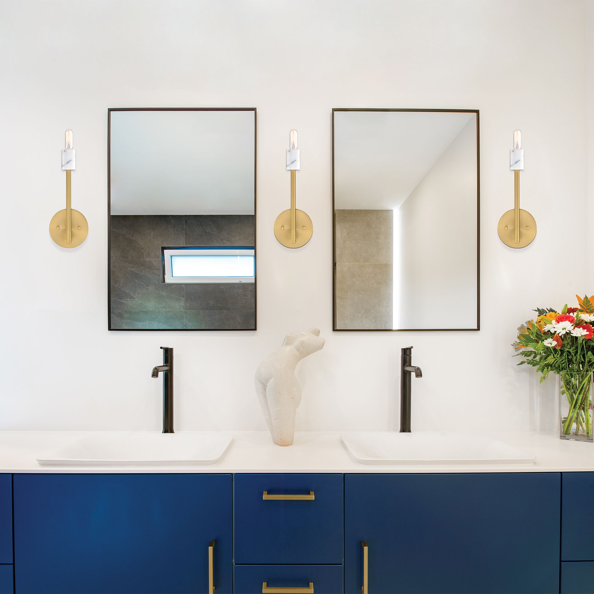 Star Dust 5.25 in. 1-Light Brushed Gold Wall Sconce Light