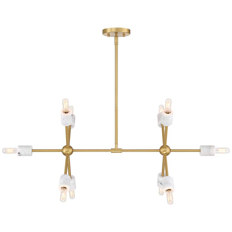Image 1 Star Dust 60 Watt 10-Light Brushed Gold Mid-Century Modern Island Light