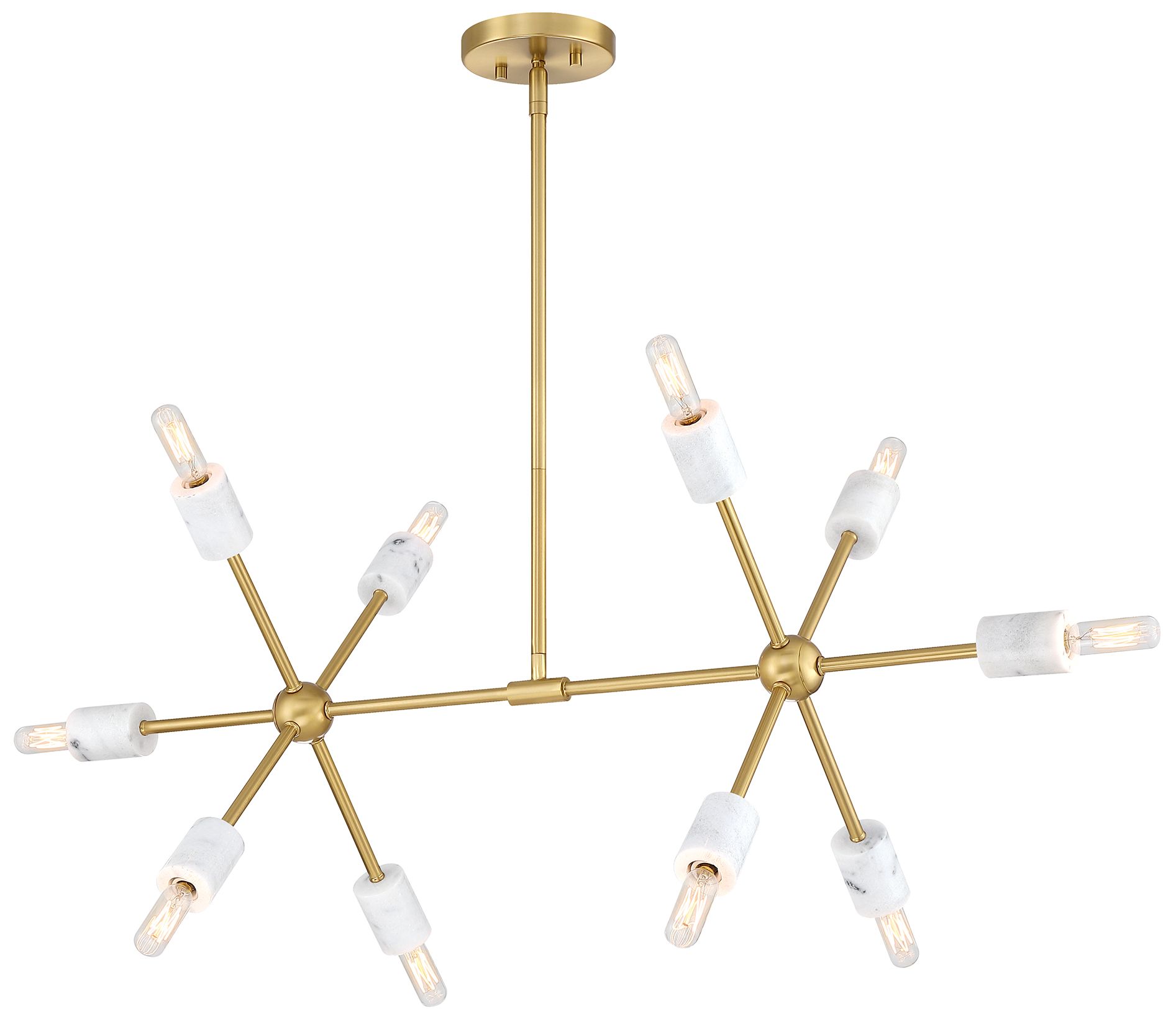 Image 3 Star Dust 60 Watt 10-Light Brushed Gold Mid-Century Modern Island Light more views
