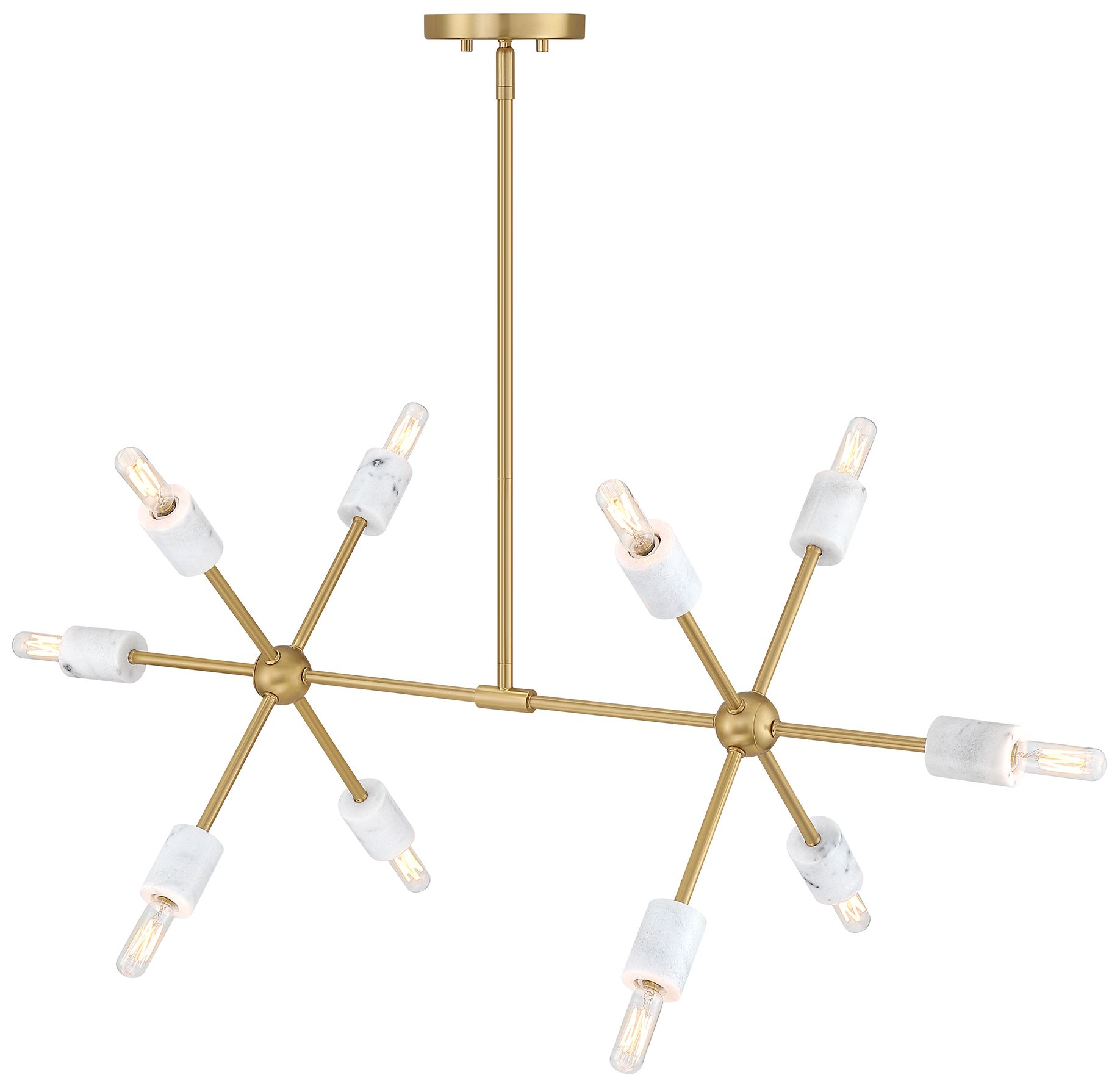 Image 4 Star Dust 60 Watt 10-Light Brushed Gold Mid-Century Modern Island Light more views