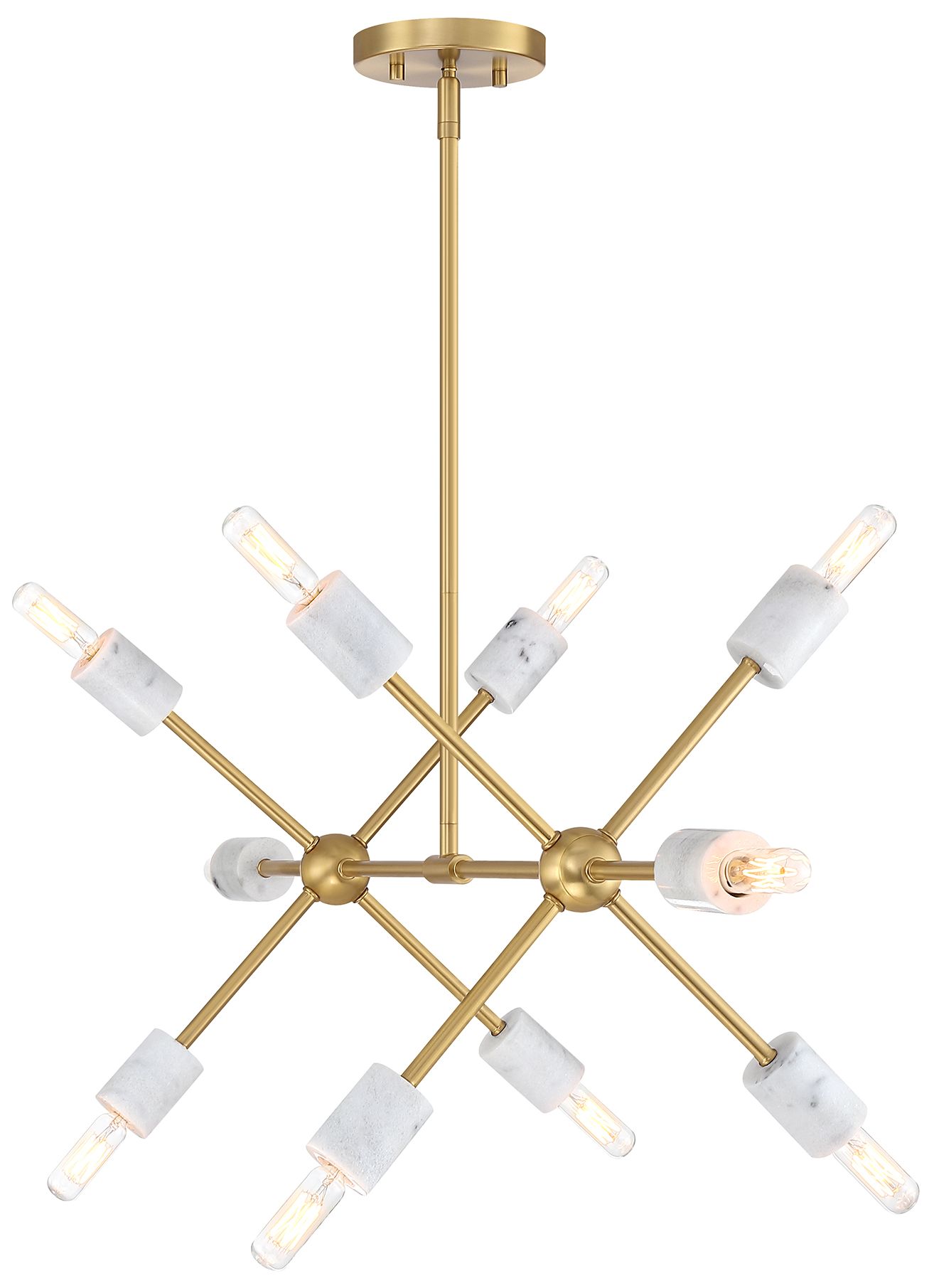 Image 5 Star Dust 60 Watt 10-Light Brushed Gold Mid-Century Modern Island Light more views