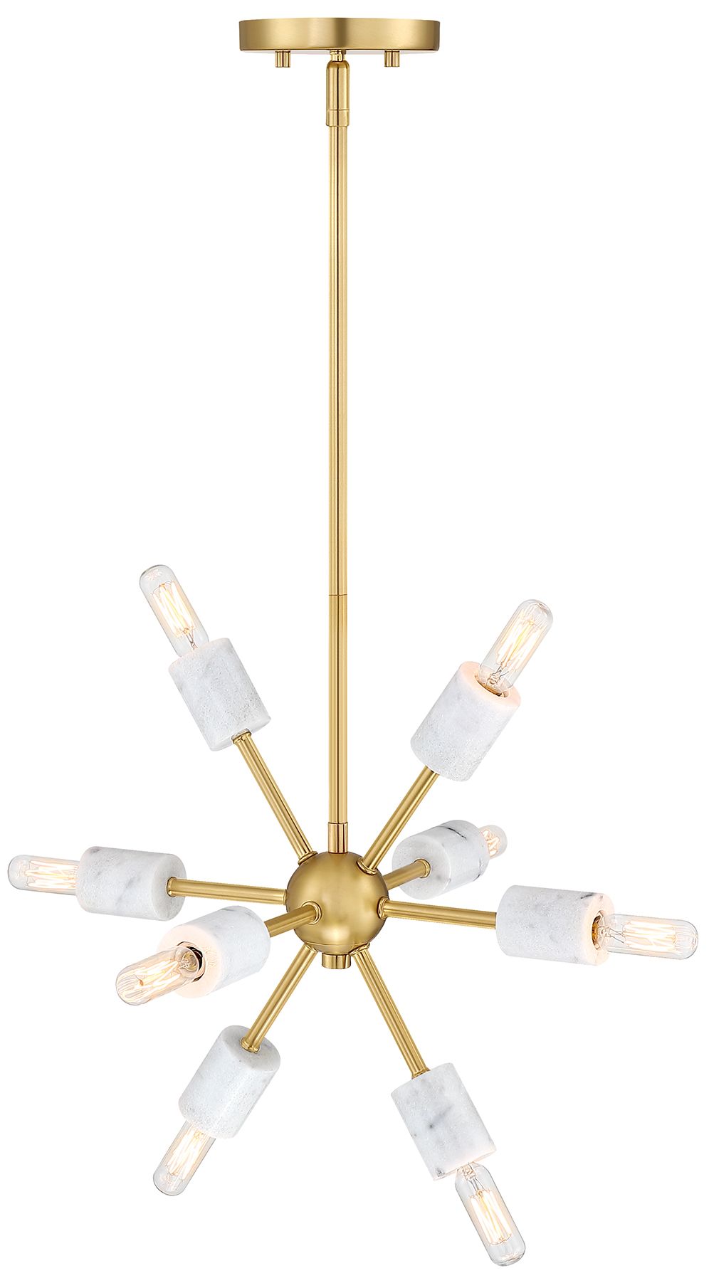 Image 4 Star Dust 60 Watt 8-Light Brushed Gold Mid-Century Modern Pendant Light more views