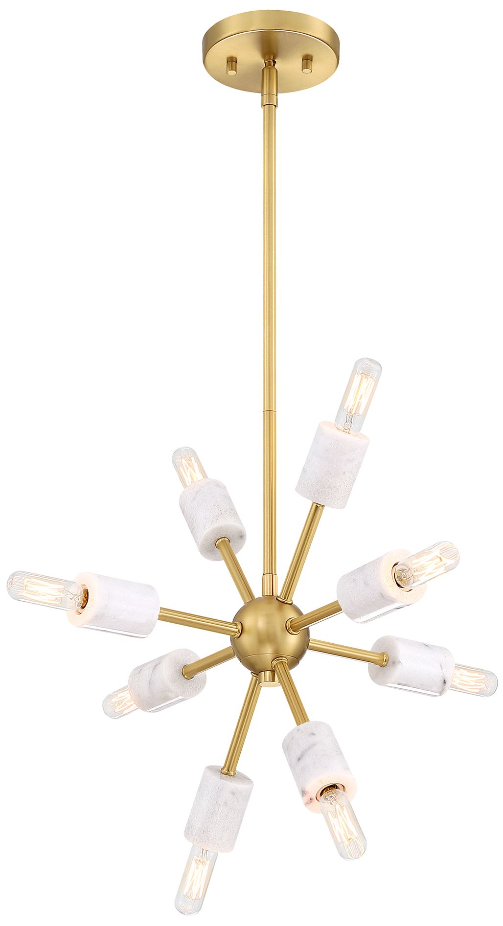 Image 5 Star Dust 60 Watt 8-Light Brushed Gold Mid-Century Modern Pendant Light more views