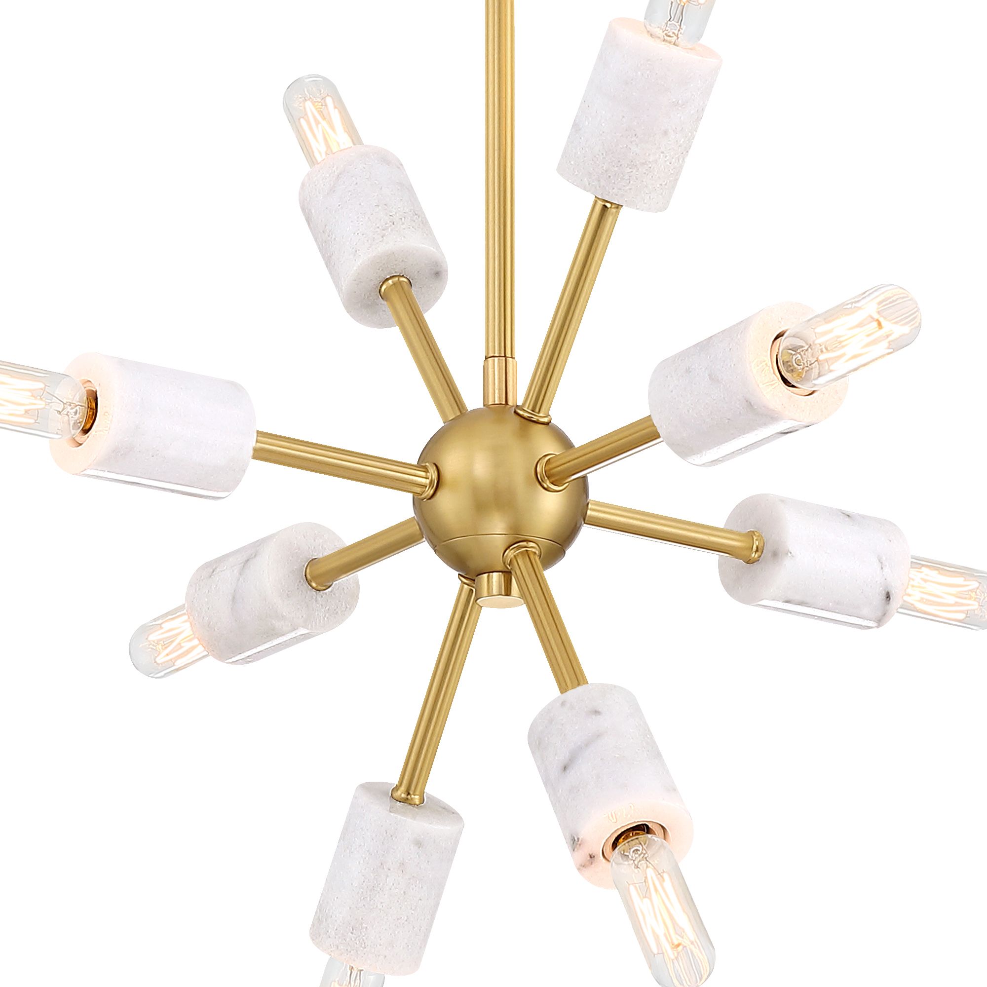 Image 6 Star Dust 60 Watt 8-Light Brushed Gold Mid-Century Modern Pendant Light more views