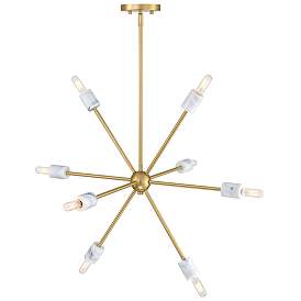 Image1 of Star Dust 8-Light Brushed Gold Mid-Century Modern Sputnik Chandelier