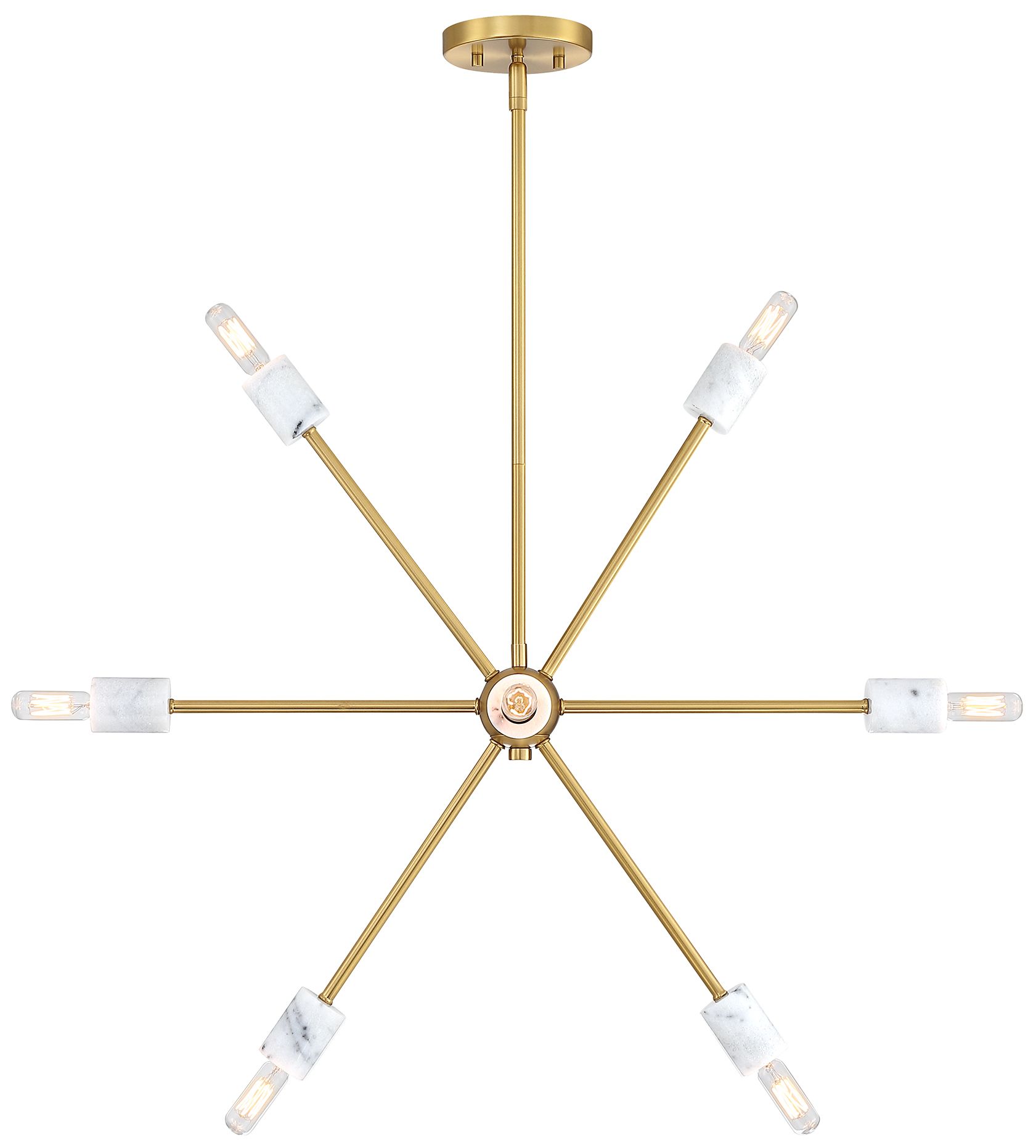Image 3 Star Dust 8-Light Brushed Gold Mid-Century Modern Sputnik Chandelier more views
