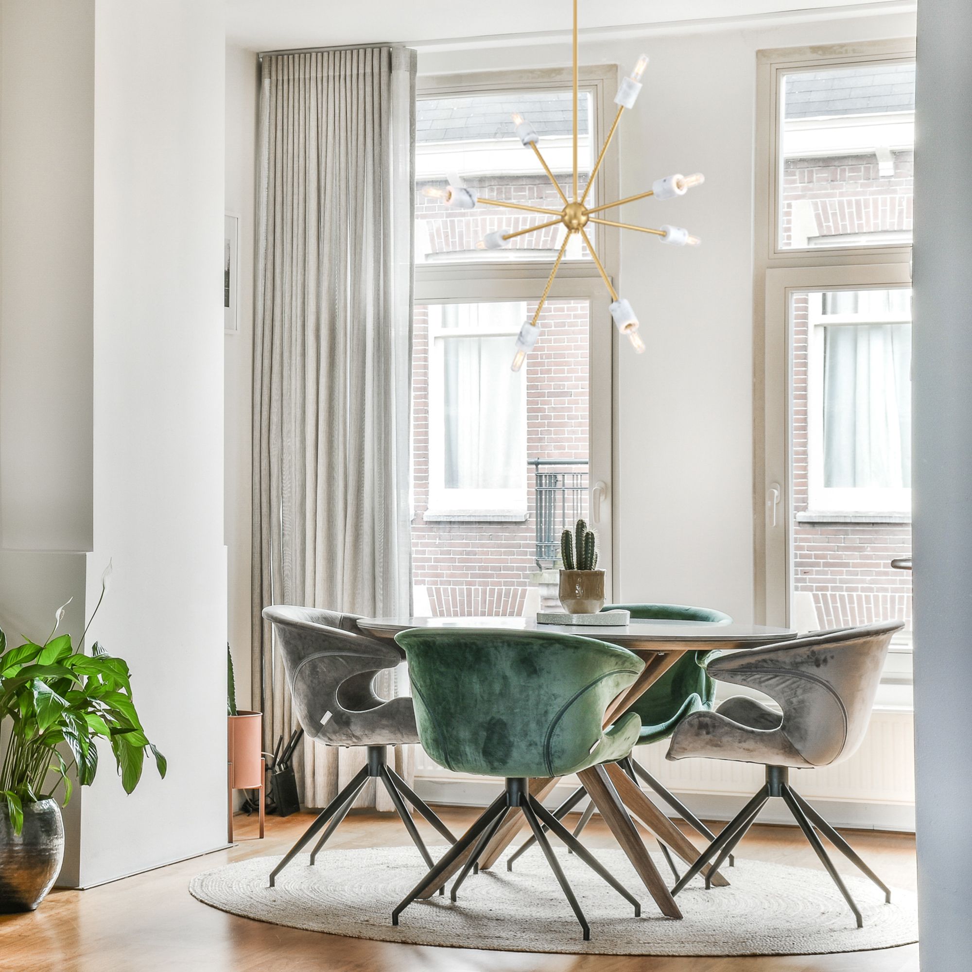 Image 6 Star Dust 8-Light Brushed Gold Mid-Century Modern Sputnik Chandelier more views