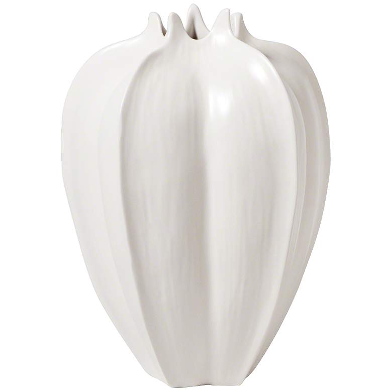Image 2 Star Fruit Large Matte White 13" High Ceramic Vase