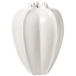 Star Fruit Large Matte White 13&quot; High Ceramic Vase
