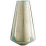 Star Gate Large 15" High Green and Golden Glass Vase