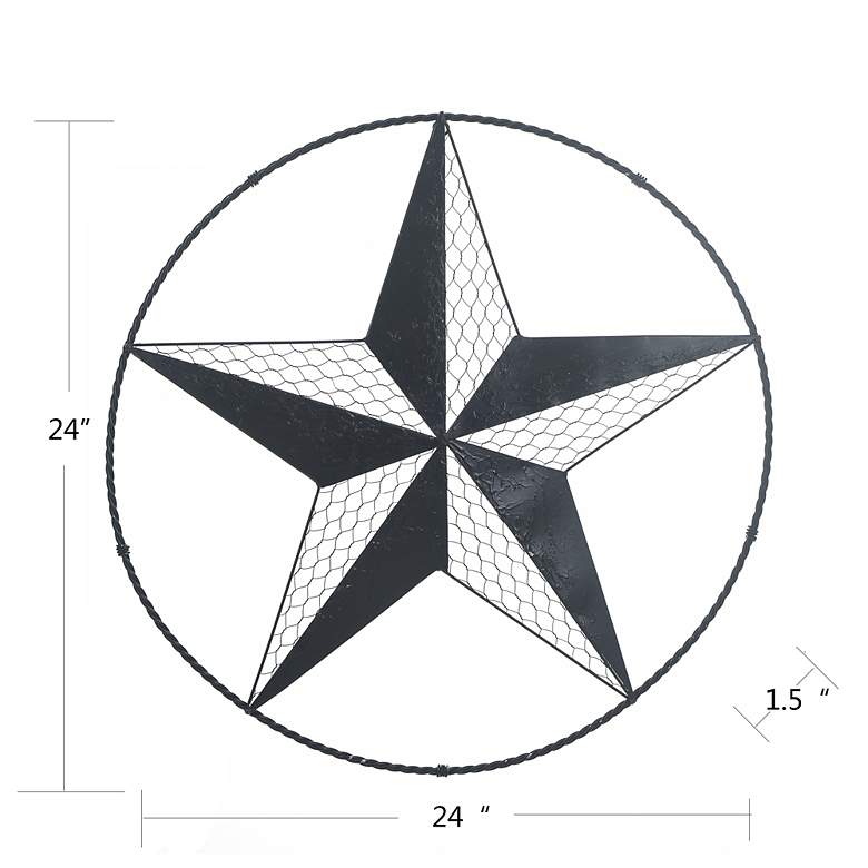 Image 7 Star Perimeter 24"W x 24"H Hand Made Metal Wall Art Sculpture more views