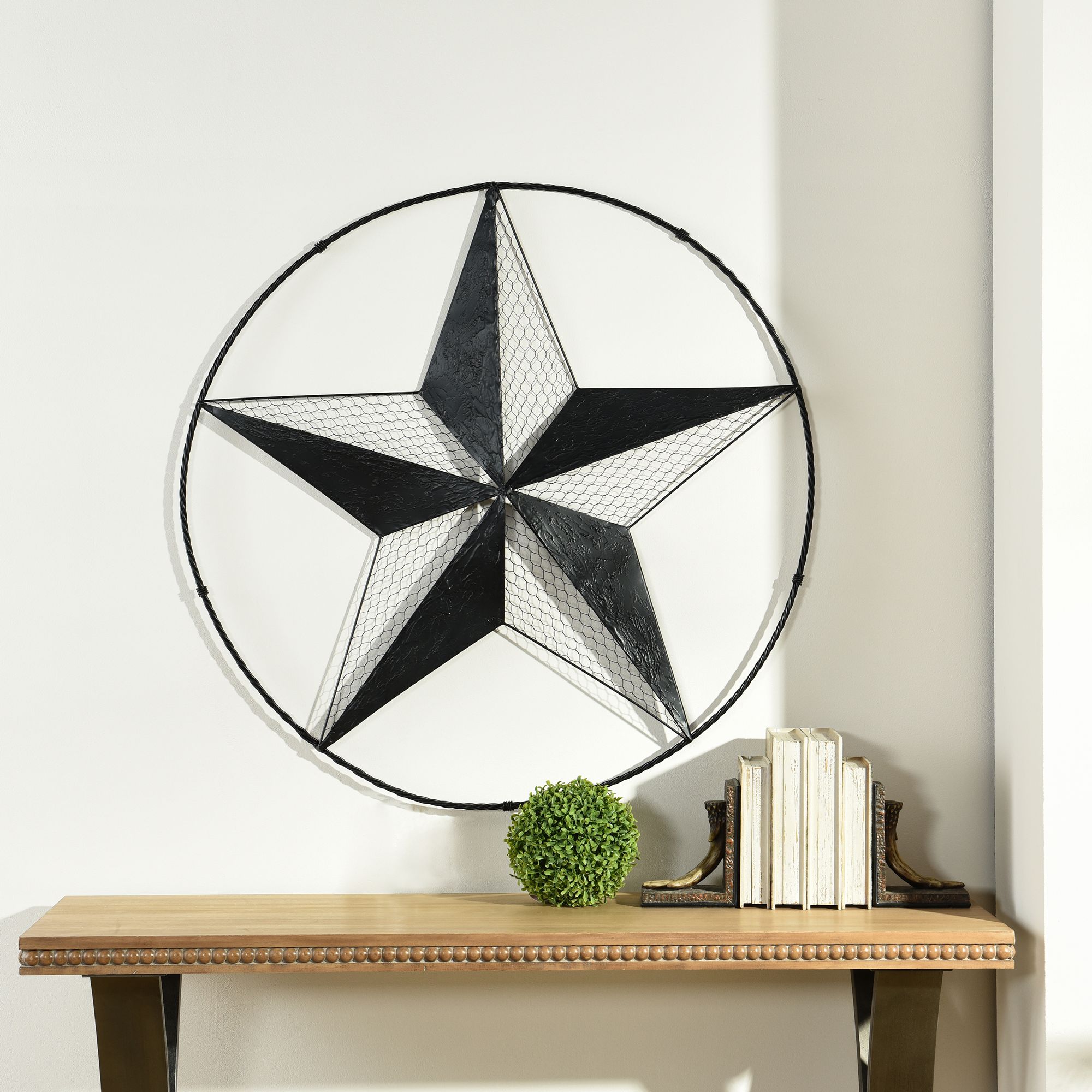 Image 6 Star Perimeter 36"W x 36"H Hand Made Metal Wall Art Sculpture more views