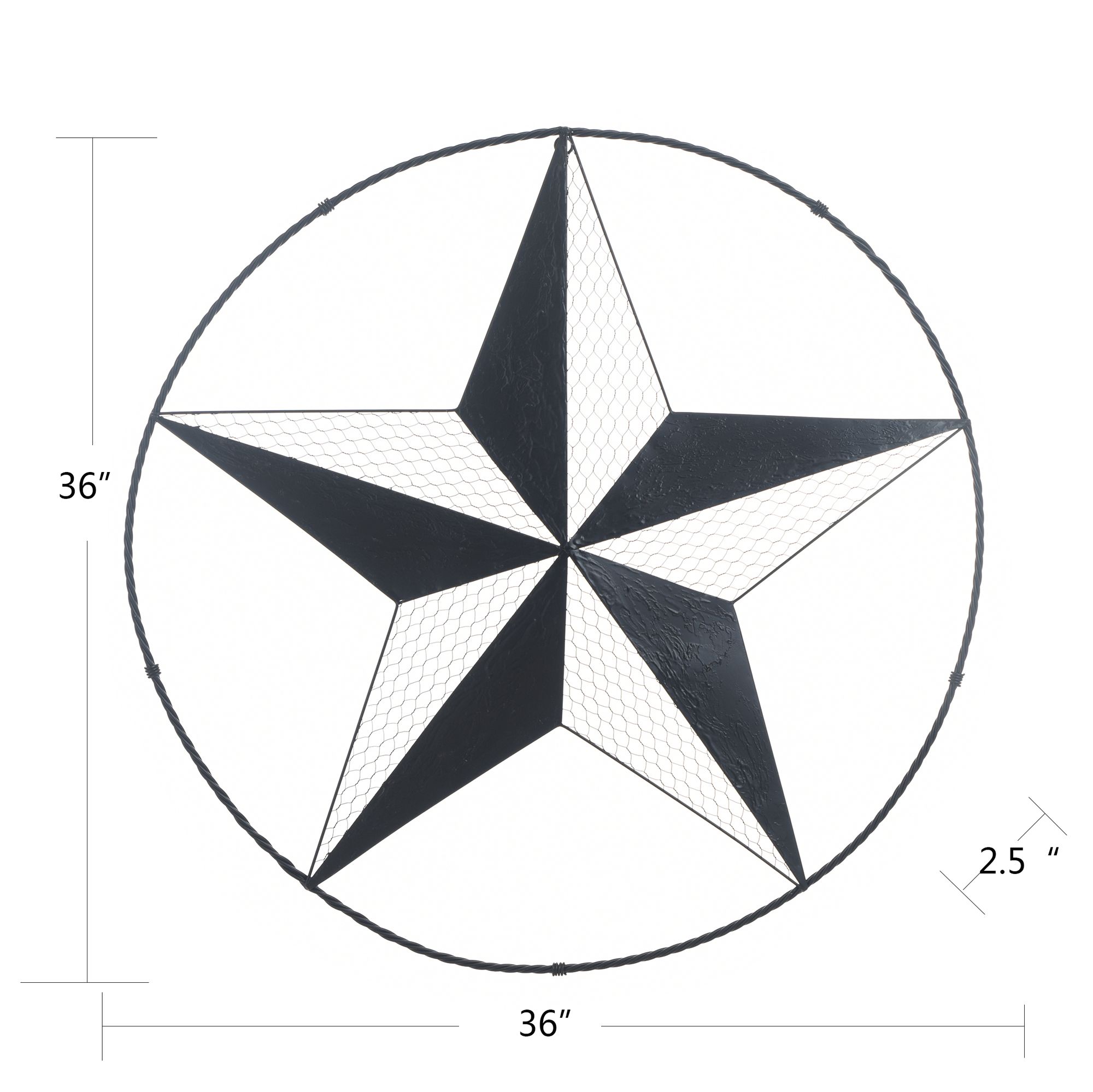 Image 7 Star Perimeter 36"W x 36"H Hand Made Metal Wall Art Sculpture more views