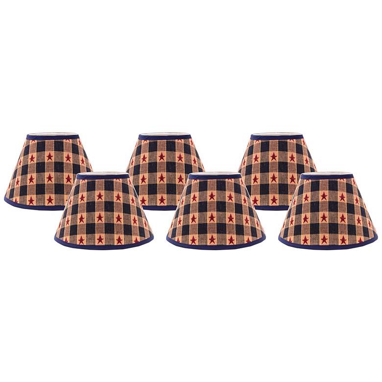 Image 1 Star Spangled 4x6x5.25 Empire Shade Set of 6 (Clip-On)