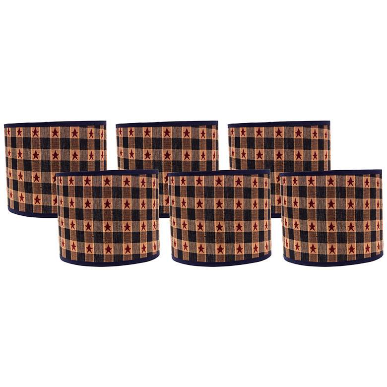 Image 1 Star Spangled 5x5x4.5 Drum Shade Set of 6 (Clip-On)