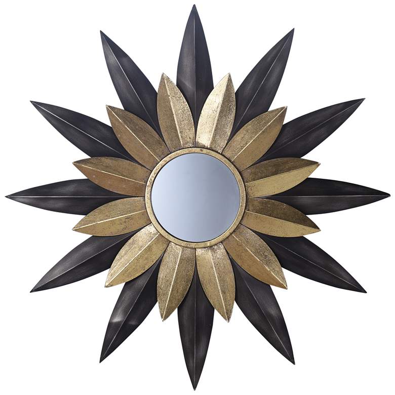 Star Stuck Silver and Gold 32 3/4&quot; Metal Wall Mirror