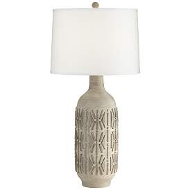 Image2 of Starbird Graystone Wash Carved Vase Table Lamp