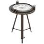 2_Starboard 19" Wide Antique Black Metal Compass Accent Table