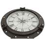 3_Starboard 19" Wide Antique Black Metal Compass Accent Table more views