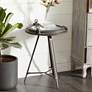 6_Starboard 19" Wide Antique Black Metal Compass Accent Table more views