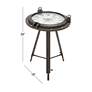 Starboard 19" Wide Antique Black Metal Compass Accent Table