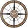 Starboard 36 1/2" Wide Black and Brown Rustic Compass Wall Clock