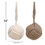 Starboard Brown White Jute Knot Sculptures Set of 2