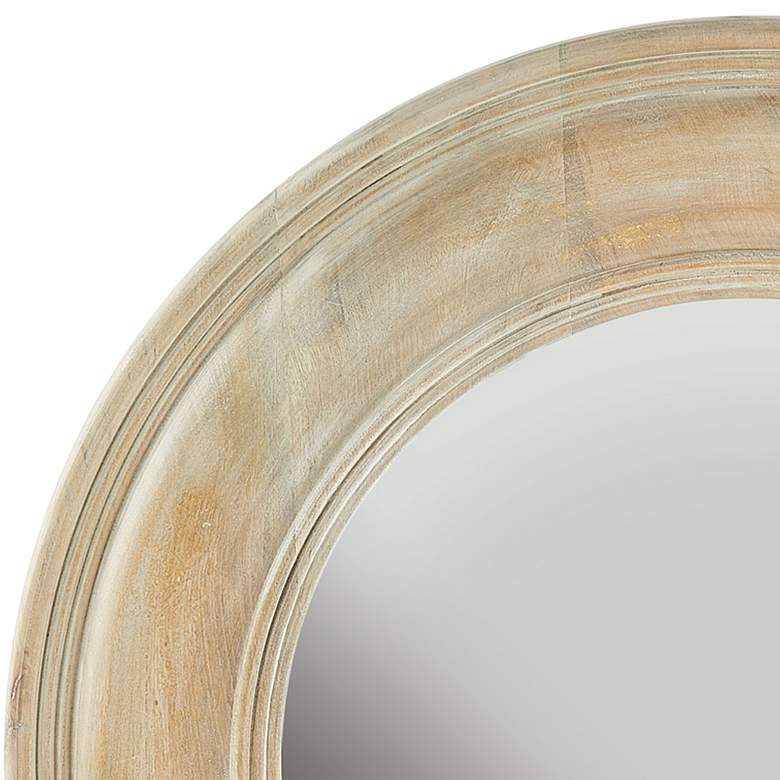 Image 2 Starboard White-Washed with Gold Leaf 30" Round Wall Mirror more views