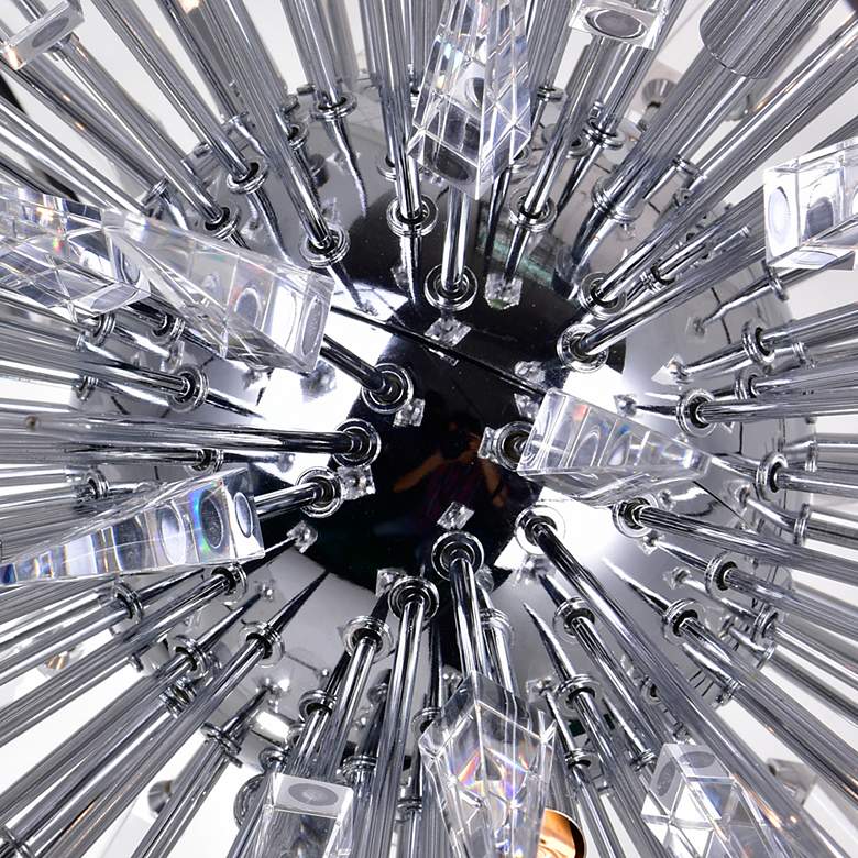 Image 5 Starburst 20 Light Chandelier With Chrome & Black Finish more views