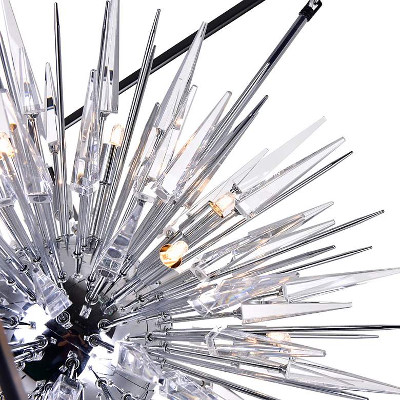 Image 6 Starburst 20 Light Chandelier With Chrome & Black Finish more views