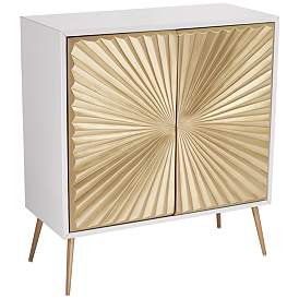 Image3 of Starburst 32" Wide White and Gold 2-Door Cabinet
