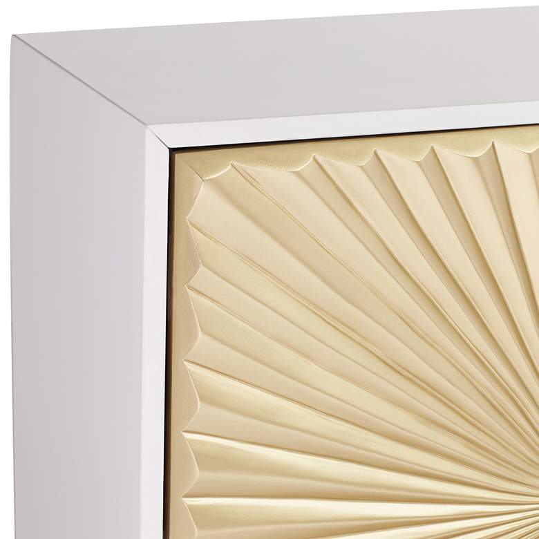 Starburst 32 inch Wide White and Gold 2-Door Cabinet more views