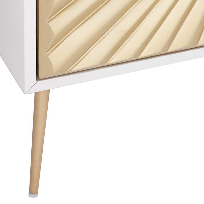 Image 5 Starburst 32 inch Wide White and Gold 2-Door Cabinet more views